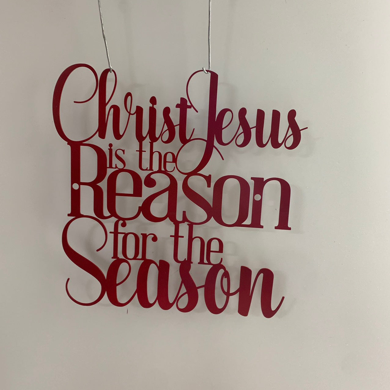 Religious Christmas Words Metal Sign, Christ Jesus Is The Reason For The Season, Christian Religious Laser Cut Metal Sign