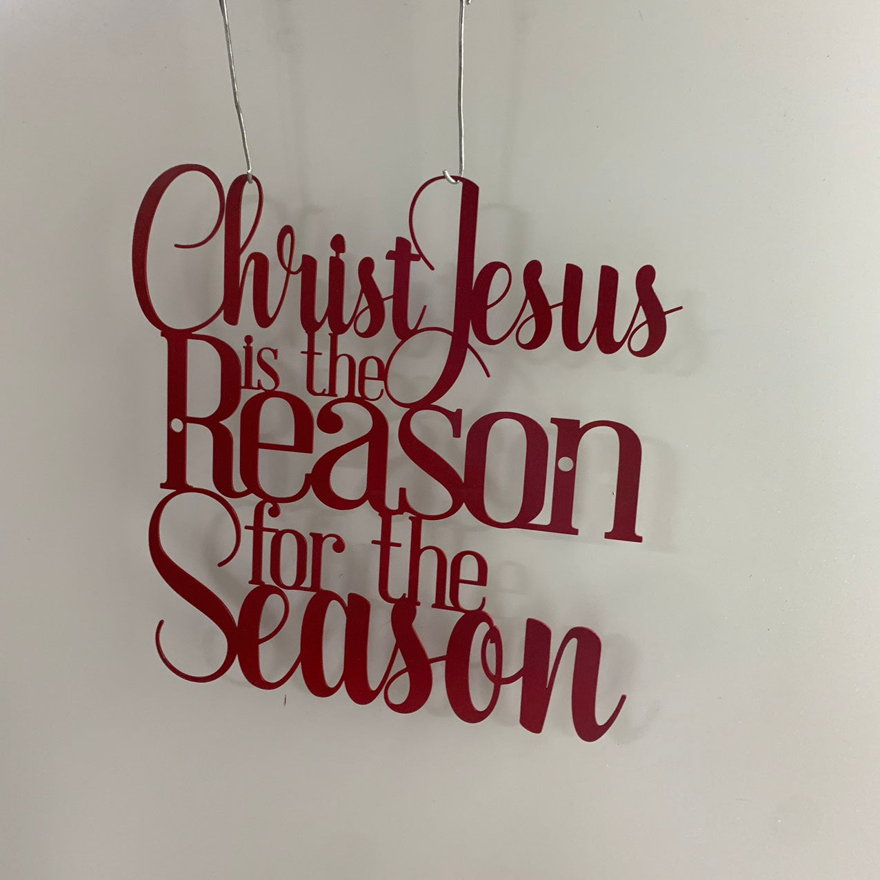 Religious Christmas Words Metal Sign, Christ Jesus Is The Reason For The Season, Christian Religious Laser Cut Metal Sign