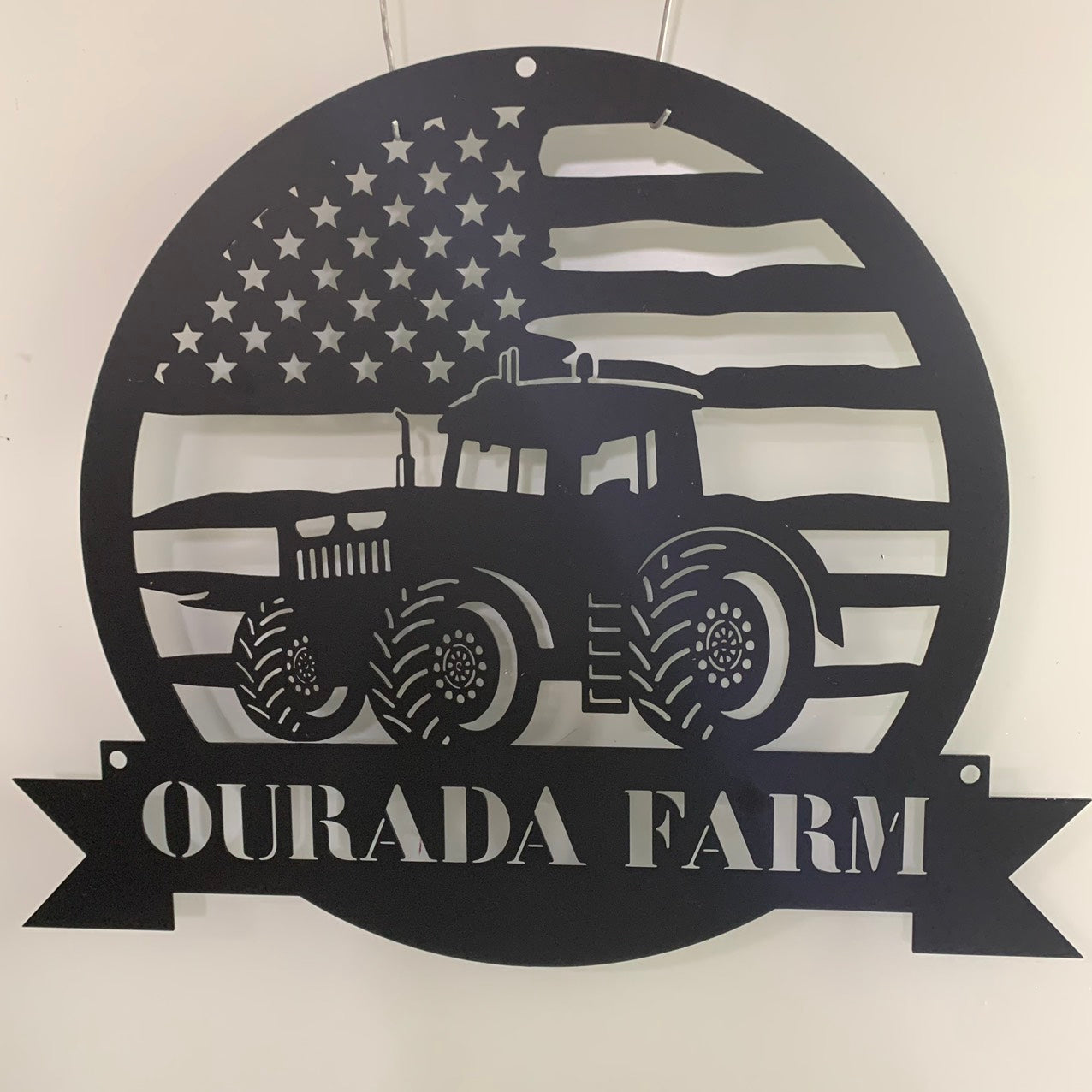 Personalized Us Farm Tractor Monogram Metal Name Sign, Custom Farm Tractor Metal Wall Art, Modern Tractor Metal Wall Hanging Decor
