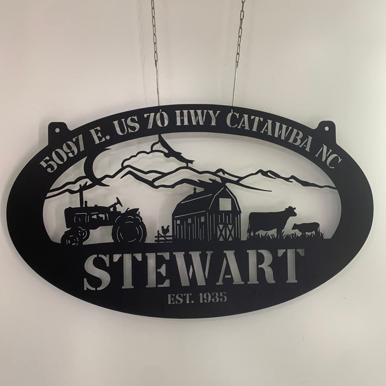 Personalized Farmhouse Metal Entrance Sign, Custom Metal Cattle Farm Tractor Sign, Custom Metal Farm Ranch Name Sign, Farmville Metal Sign