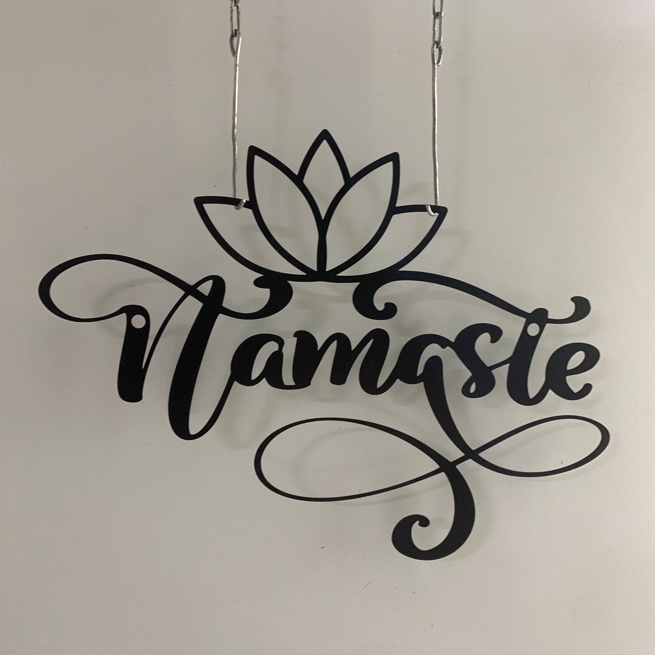 Namaste Metal Wall Art, Metal Lotus Namaste Wall Sign, Meditation Metal Sign, Namaste Yoga Studio Metal Wall Decor, Namaste Lotus Flower Sign