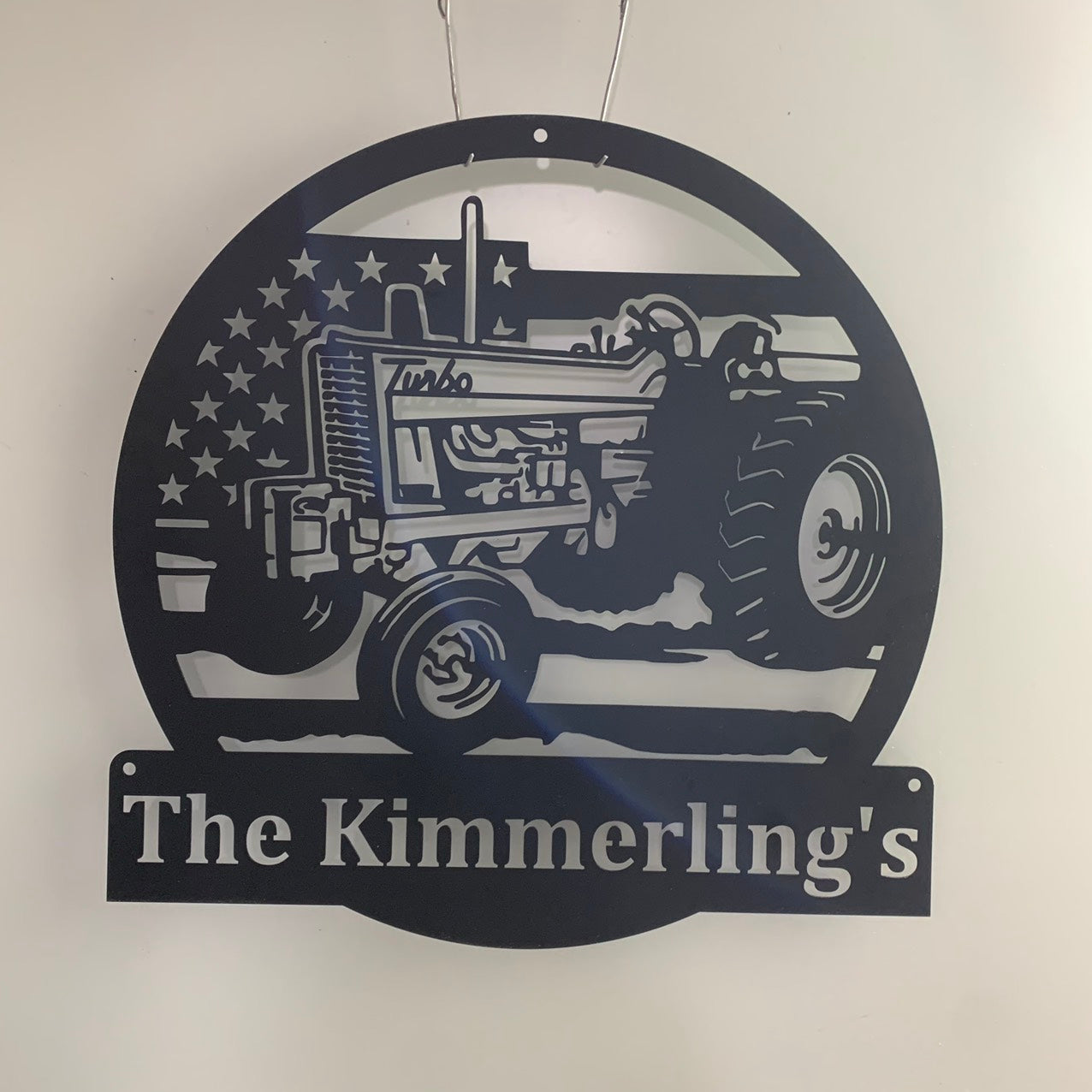 Personalized Us Farm Tractor Metal Name Sign, Custom Farm Tractor Metal Wall Art, Modern Tractor Metal Wall Hanging Decor