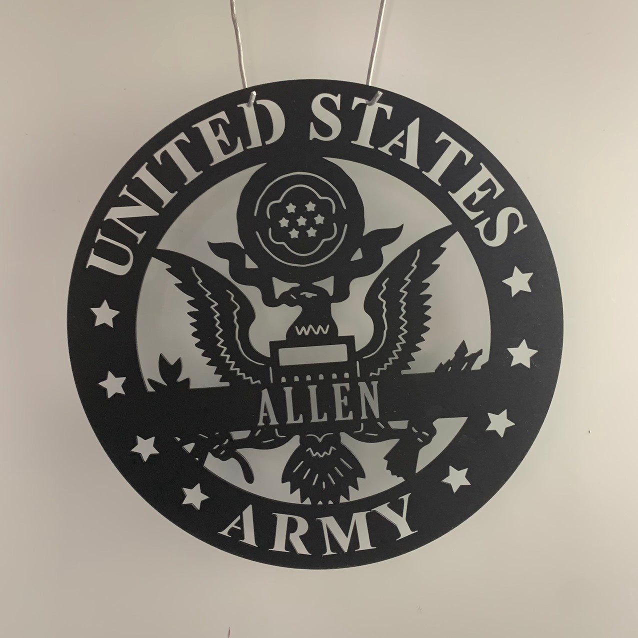 Personalized United States Army Metal Name Sign, Custom Us Army Logo Metal Wall Art, Retired Army Force Metal Sign, Military Veteran Metal Sign