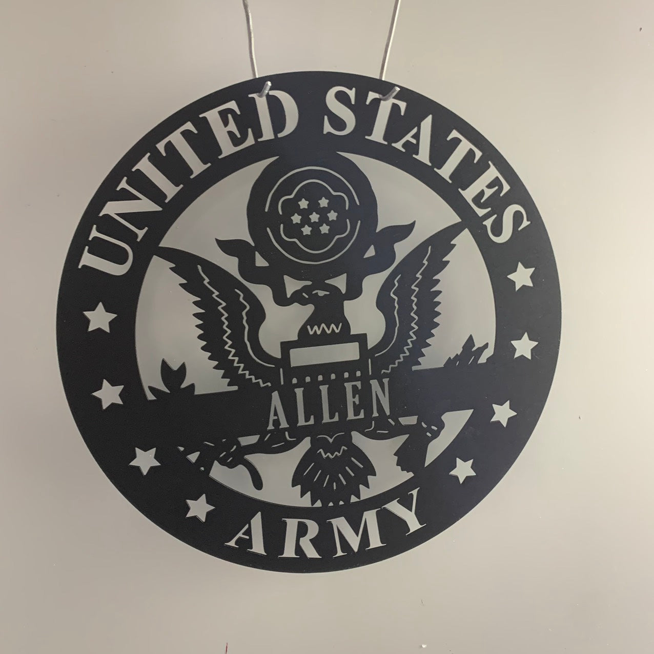 Personalized United States Army Metal Name Sign, Custom Us Army Logo Metal Wall Art, Retired Army Force Metal Sign, Military Veteran Metal Sign