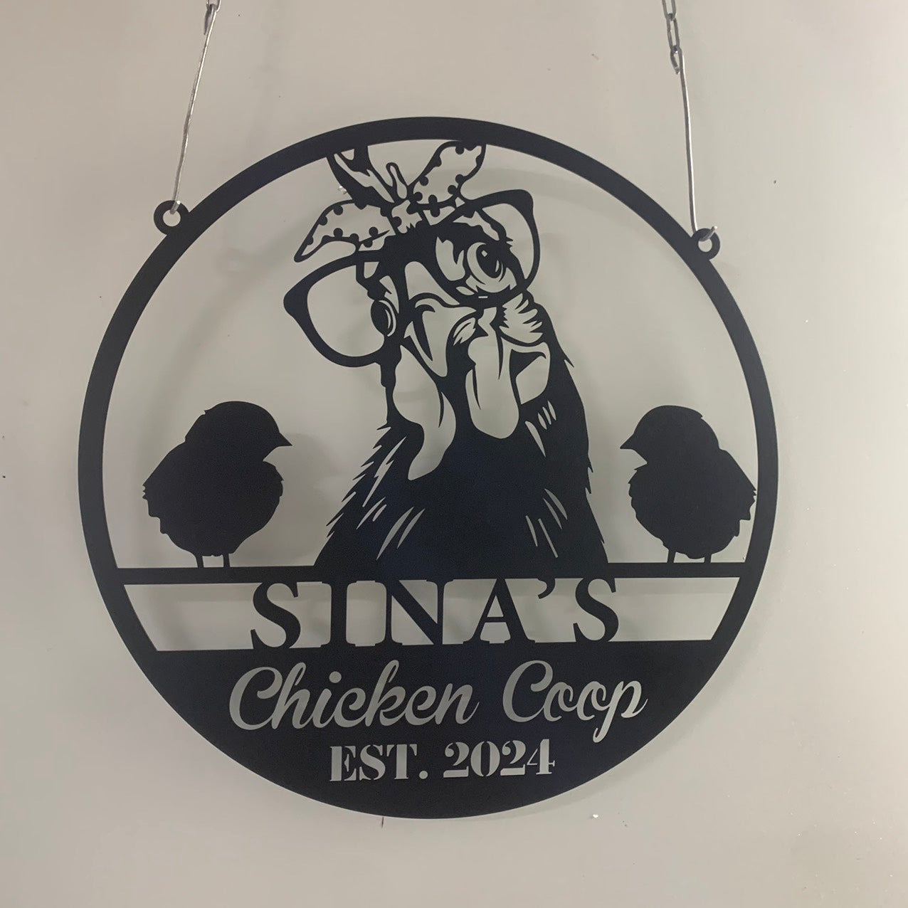 Personalized Chicken Coop Metal Sign, Customized Chicken Farm Metal Sign, Family Name Hens House Metal Sign For Farm House