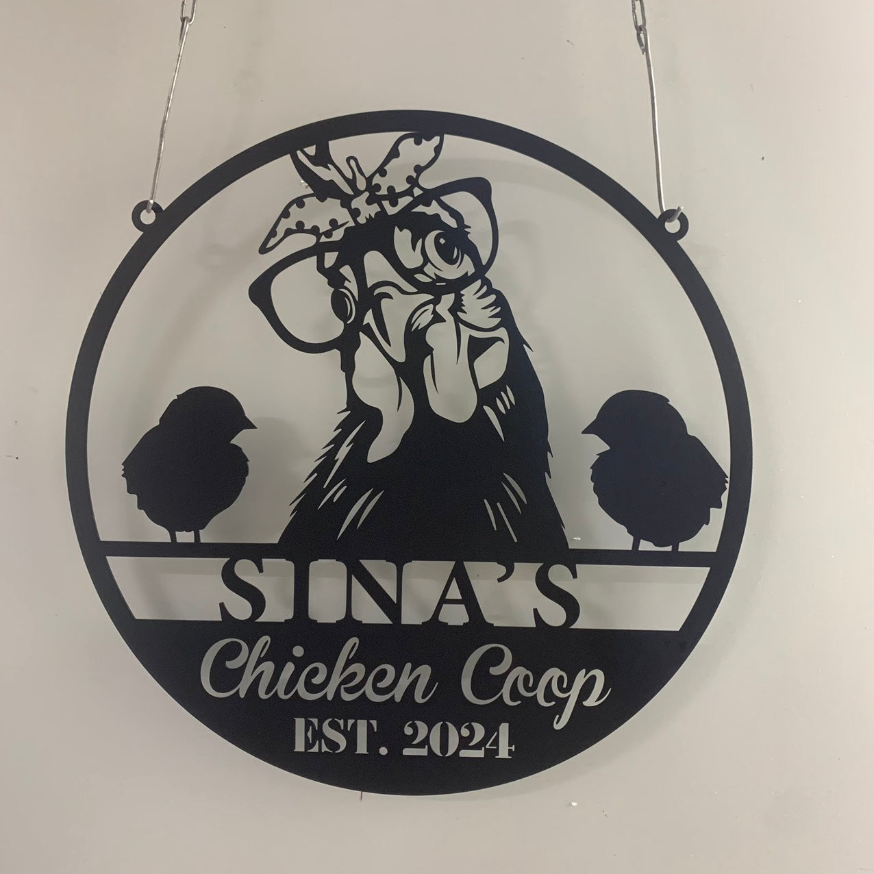 Personalized Chicken Coop Metal Sign, Customized Chicken Farm Metal Sign, Family Name Hens House Metal Sign For Farm House