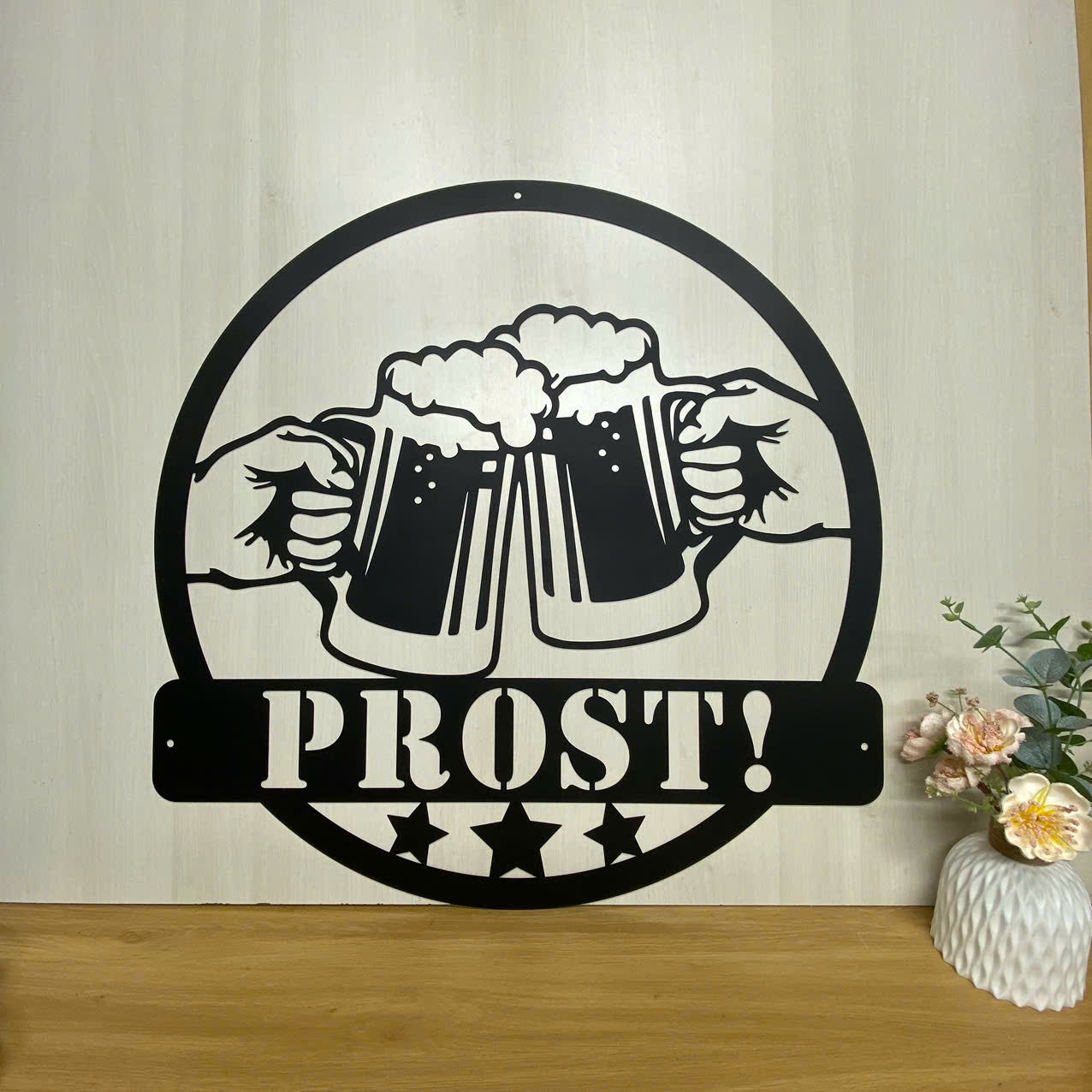 Personalized Beer Mug Cheers Metal Wall Art, Custom Beer Bar Metal Nam ...