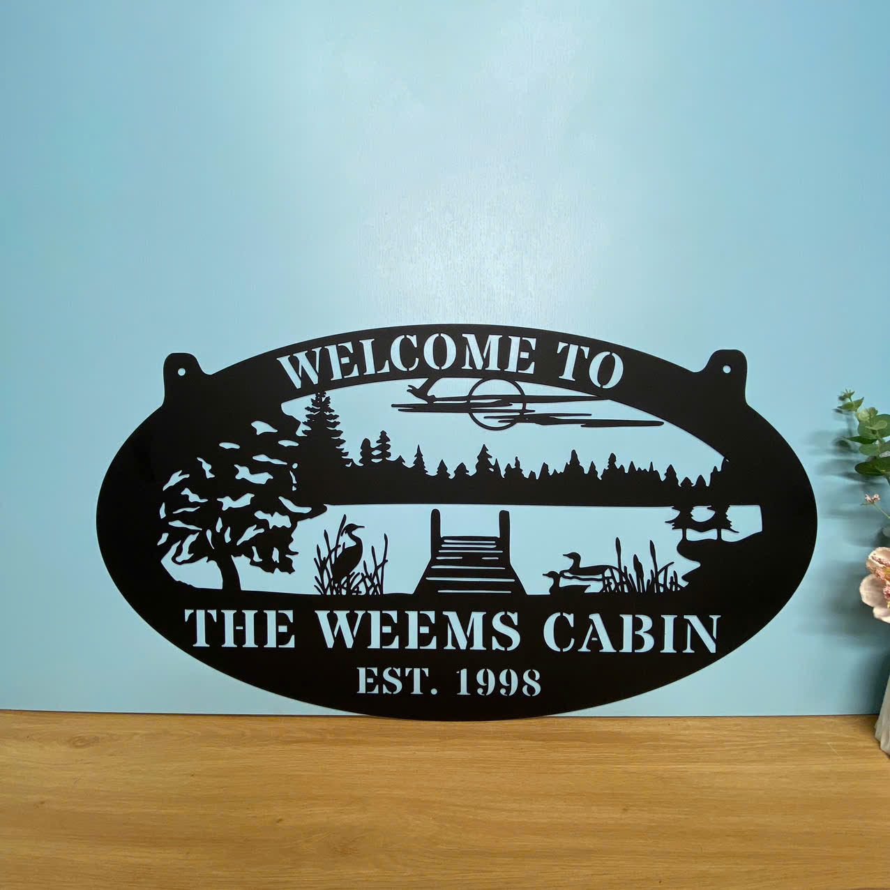 Personalized Lake House Metal Sign, Custom Family Name Lake Life Metal ...