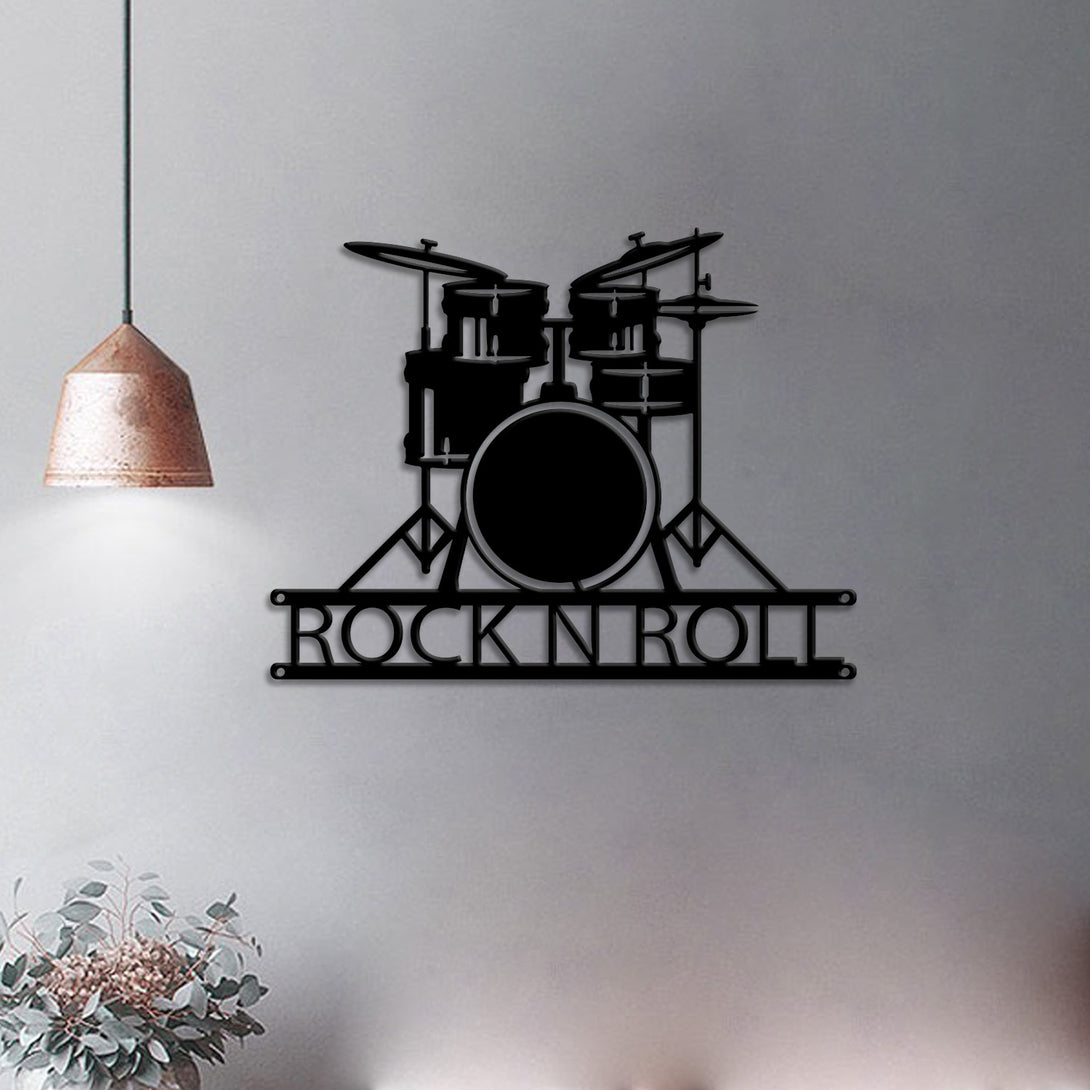 Custom Drummer Name Metal Sign, Personalized Drums Metal Wall Art, Drums Musical Instruments Metal Wall Decor, Gifts For Musicians