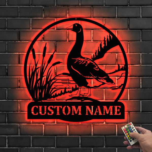 Personalized Goose Bird Metal Sign Led Lights, Custom Goose Bird Metal Farm Sign, Goose Bird Metal Wall Decor, Goose Farmhouse Metal Decor