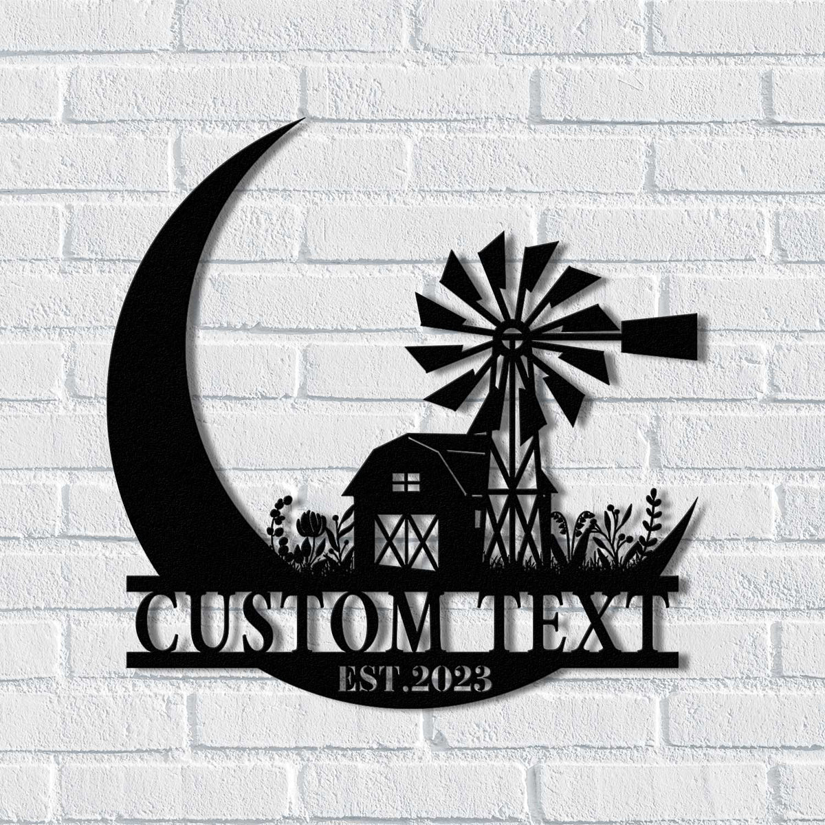 Personalized Windmill Farmhouse Metal Sign, Custom Windmill Farm Barn ...