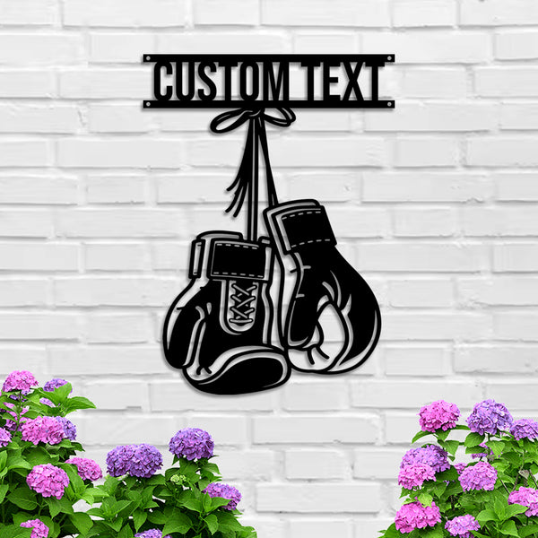 Custom Boxing Gloves Metal Wall Art, Personalized Boxer Metal Name Sign Home Decor, Boxing Fitness Gym Room Decor, Kick Boxing Metal Sign