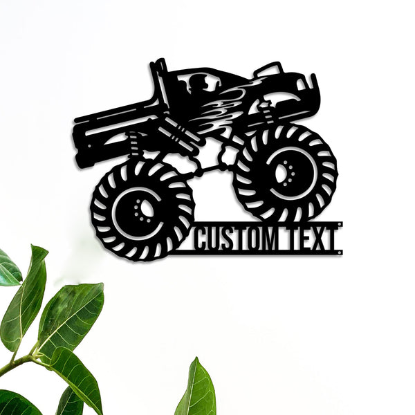 Custom Monster Truck Metal Wall Art, Monster Truck Metal Sign, Off Road Vehicle Metal Sign, Monster Truck Kids Room Nusery Metal Decor