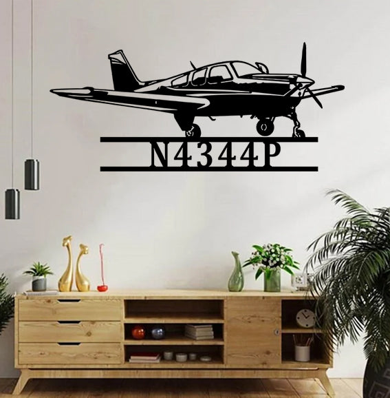 Custom Airplane Metal Wall Art, Personalized Aircraft Pilot Metal Name Sign Home Decor, Aircraft Hangar Metal Wall Hanging Home Decor