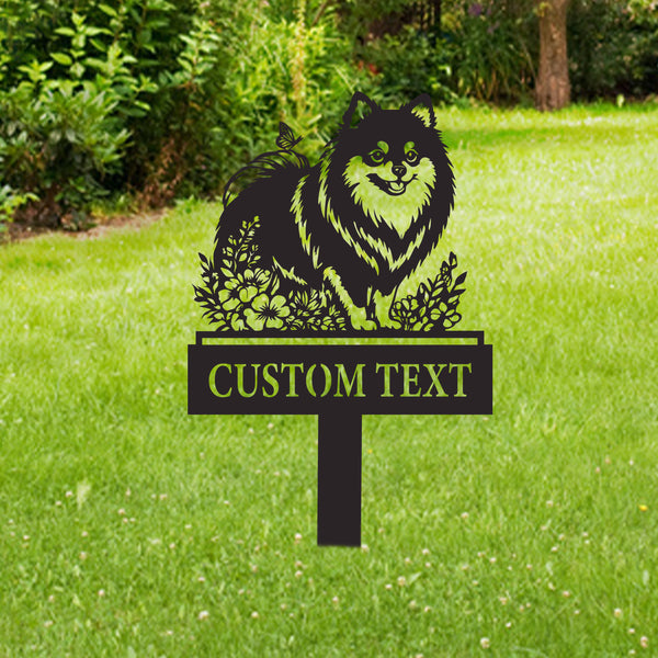 Personalized Pomeranian Dog Memorial Stake, Custom Pomeranian Metal Sign With Stake, Pet Grave Marker, Pet Loss Sympathy Sign, Remembrance Stake