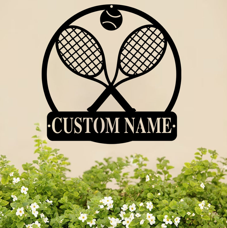 Custom Tennis Racket Metal Wall Art, Personalized Tennis Player Metal Name Sign, Tennis Coach Metal Sign, Tennis Club Metal Wall Hanging Decor