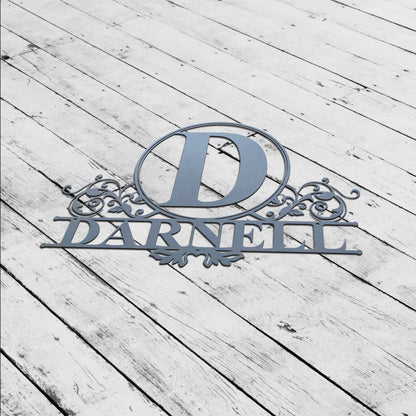 Personalized Split Letter Family Name Metal Sign, Custom Last Name Split Letter Metal Wall Art, Monogram Last Name Metal Sign Housewarming Gift