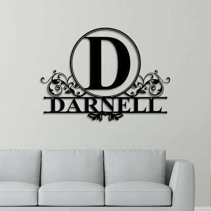 Personalized Split Letter Family Name Metal Sign, Custom Last Name Split Letter Metal Wall Art, Monogram Last Name Metal Sign Housewarming Gift