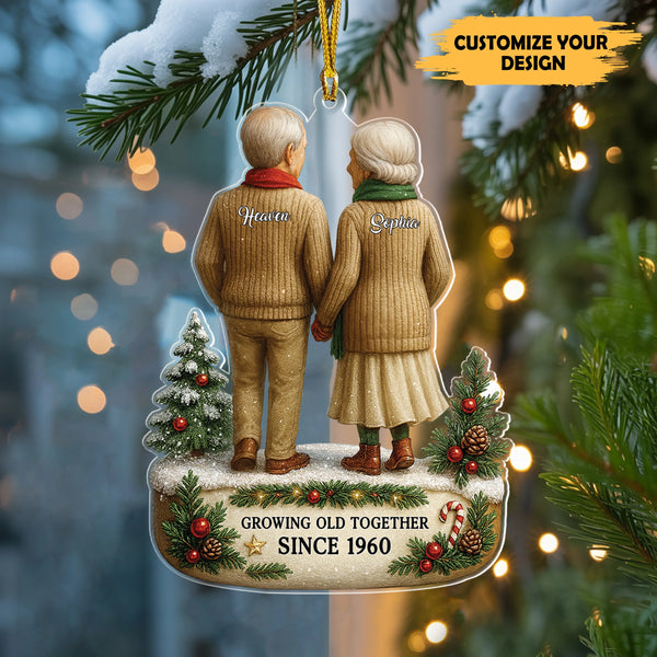 Growing Old Together Christmas Personalized Acrylic Ornament