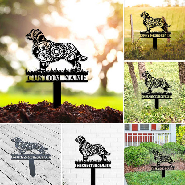 Custom Mandala English Cocker Spaniel Dog Metal Stake, English Cocker Spaniel Metal Yard Sign, Dog Memorial Stake, Dog Loss Metal Grave Markers