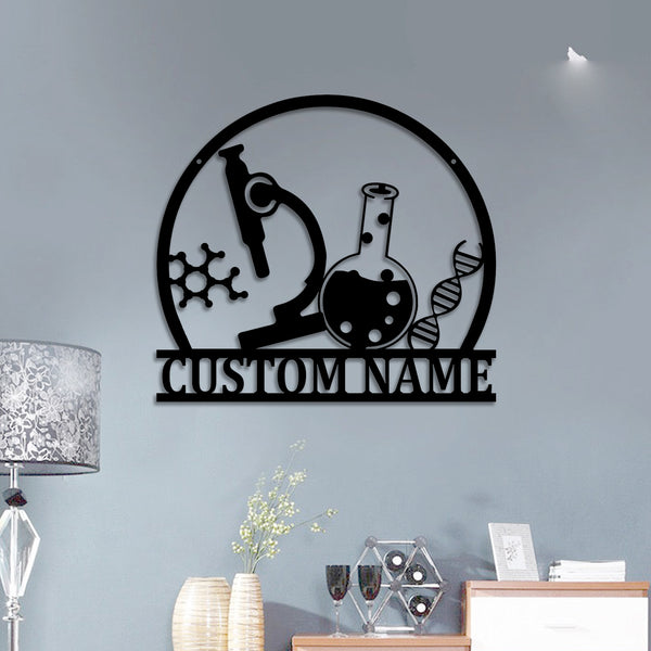 Personalized Chemistry Metal Wall Art, Custom Chemistry Teacher Metal Name Sign, Science Laboratory Metal Decor, Science Class Room Metal Decor