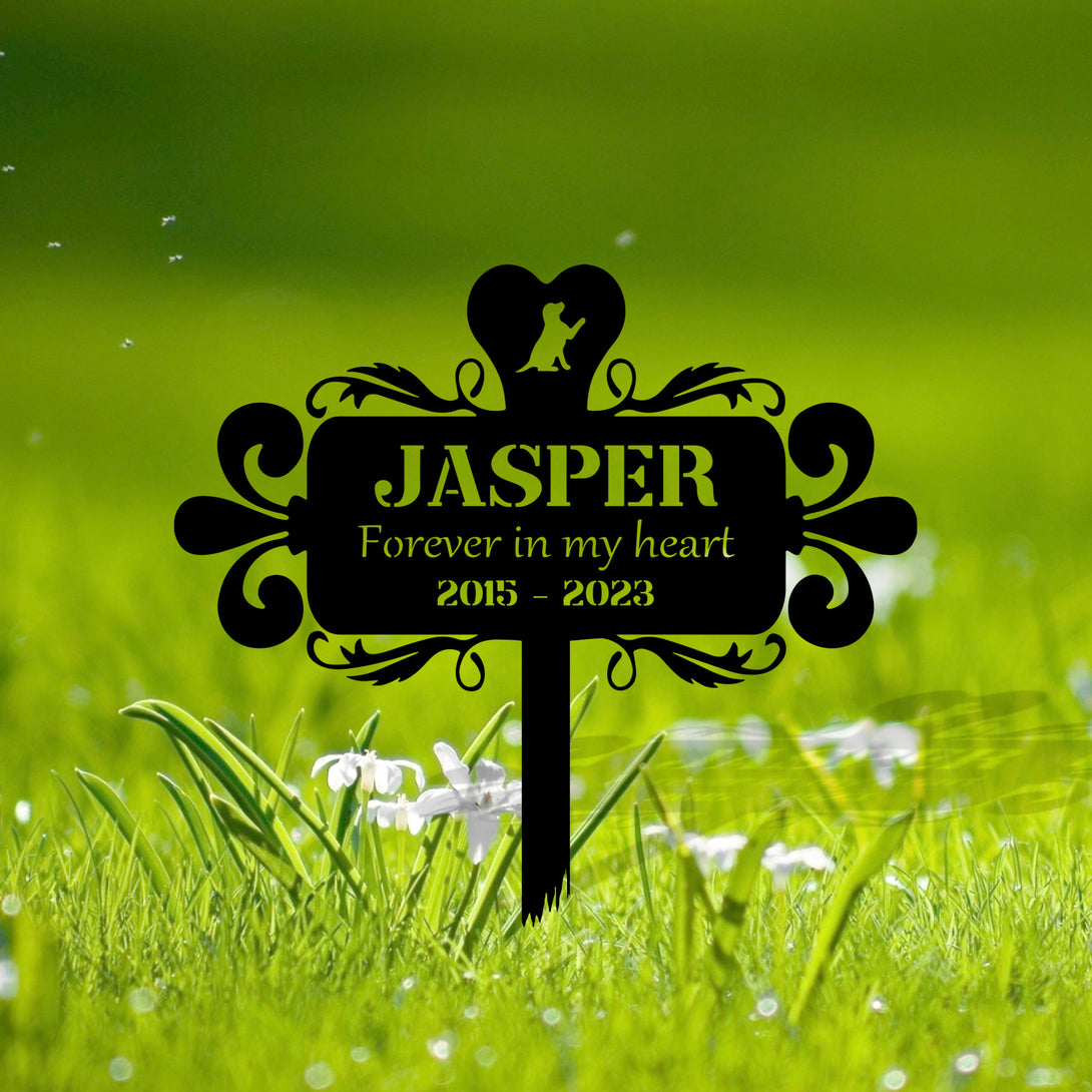 Custom Dog Memorial Metal Plaque With Stake, Dog Loss Metal Garden Stake Sign, Personalized Name Pet Memorial Yard Art, Metal Dog Grave Marker