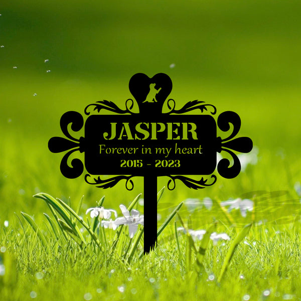 Custom Dog Memorial Metal Plaque With Stake, Dog Loss Metal Garden Stake Sign, Personalized Name Pet Memorial Yard Art, Metal Dog Grave Marker