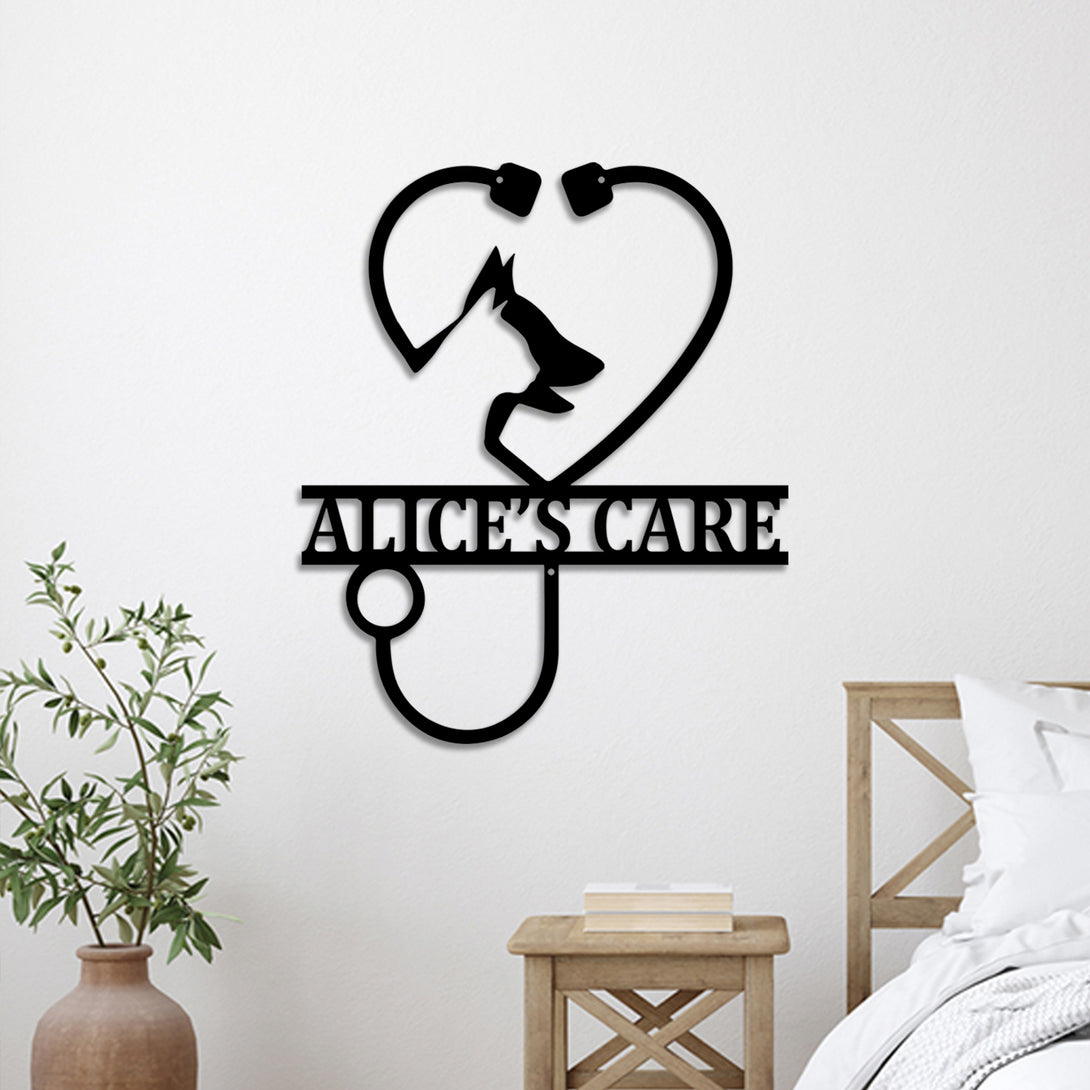 Personalized Veterinarian Metal Wall Art Decor, Custom Animal Care Metal Sign, Veterinary Clinic Metal Name Sign, Pet Clinic Metal Decor