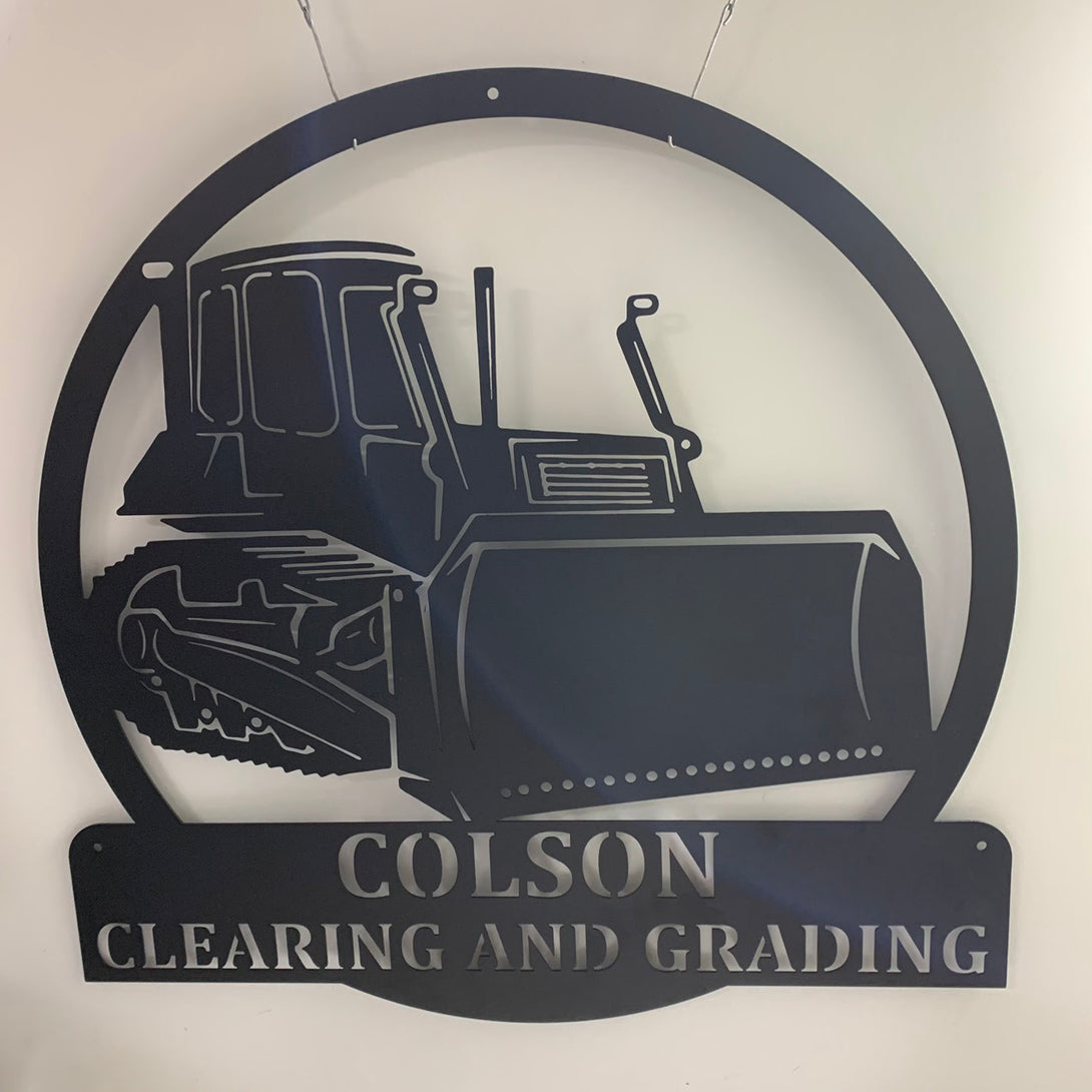 Personalized Bulldozer Truck Metal Wall Art, Custom Bulldozer Truck Metal Name Sign, Truck Garage Metal Sign, Bulldozer Metal Wall Decor