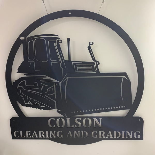 Personalized Bulldozer Truck Metal Wall Art, Custom Bulldozer Truck Metal Name Sign, Truck Garage Metal Sign, Bulldozer Metal Wall Decor