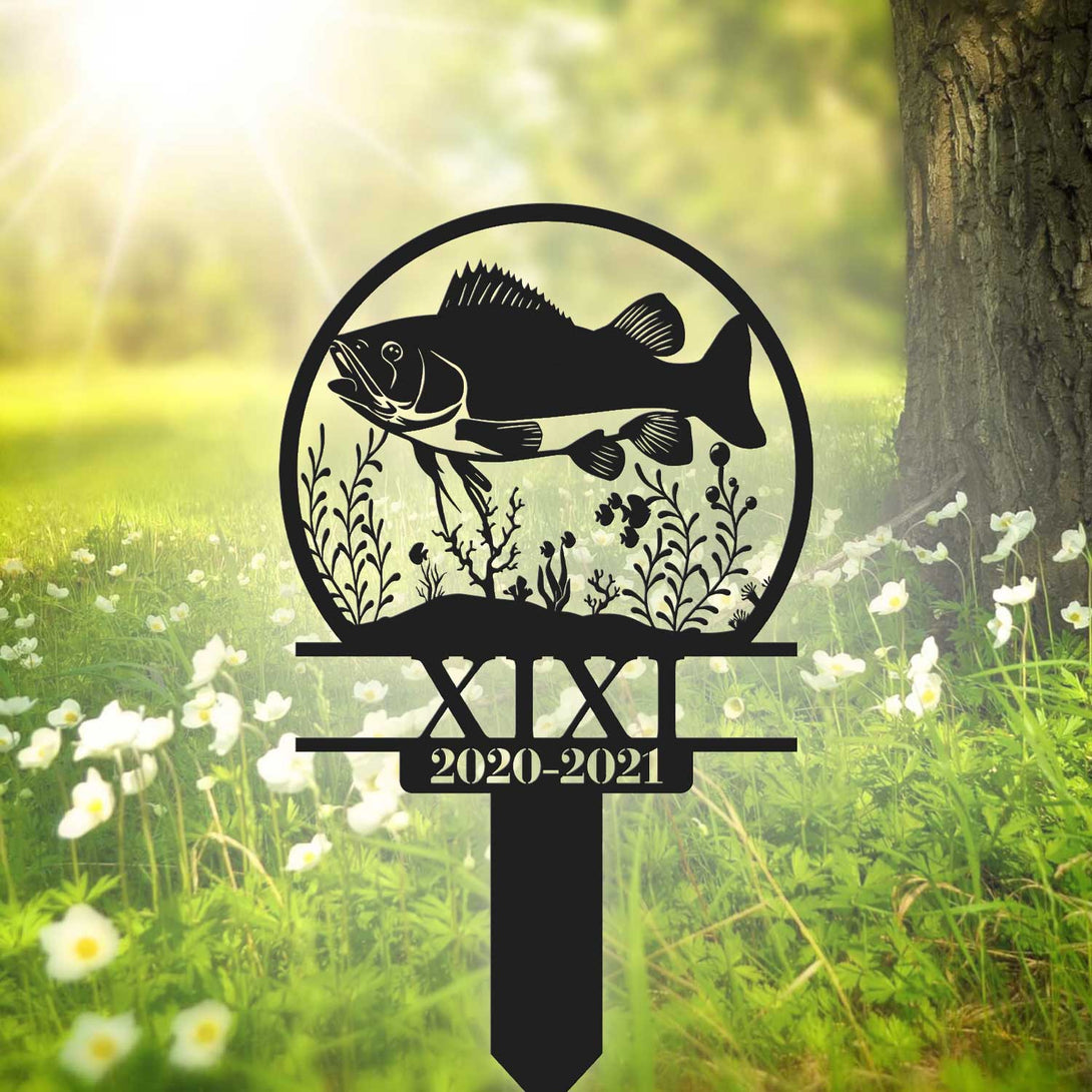 Custom Fish Pet Memorial Garden Stake, Personalized Fish Metal Grave Marker, Pet Memorial Metal Yard Sign, Fish Pet Loss Sympathy Garden Stake
