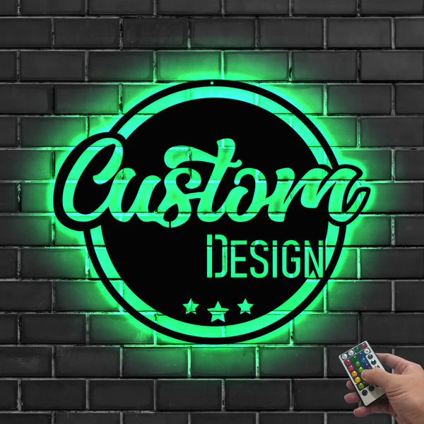 Custom Logo Design Metal Wall Art Led Lights, Personalized Business Logo Metal Name Sign Home Decor, Custom Logo Shop Opening Led Metal Sign