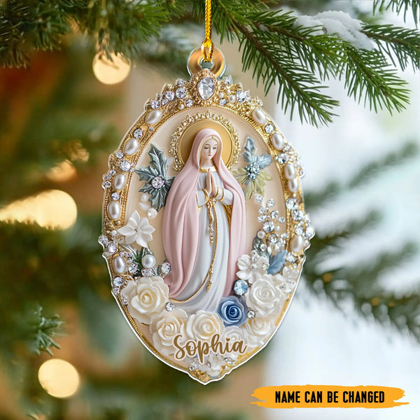 Personalized Holy Grace Mother Mary Acrylic Ornament