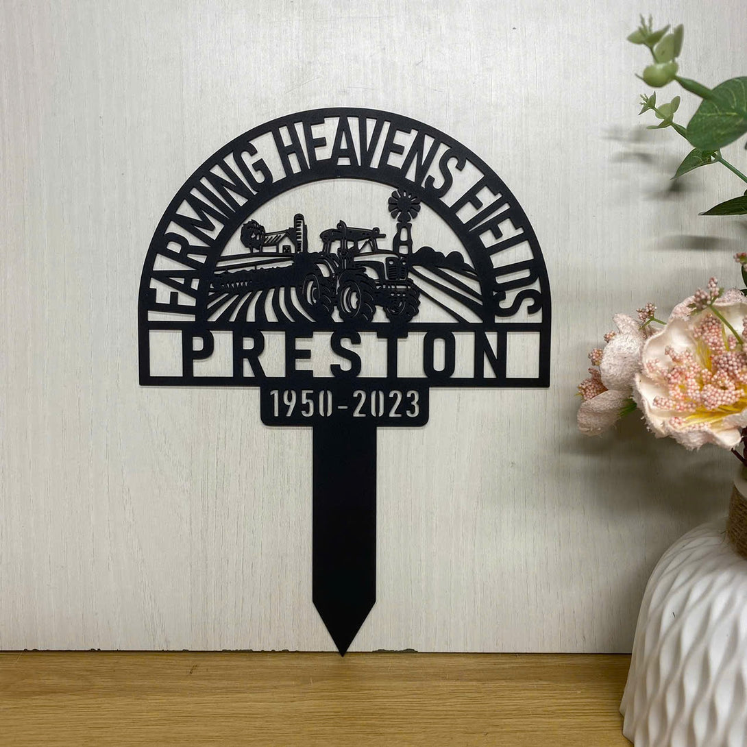 Custom Farmer Memorial Metal Garden Stake, Personalized Farmer Metal Garve Maker, Farmer Memorial Metal Plaque, Farmer Loss Metal Yard Sign