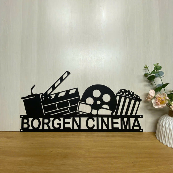 Custom Home Cinema Metal Wall Art, Personalized Home Theater Metal Name Sign, Movie Geek Metal Wall Sign, Movie Theater Studio Metal Wall Art Decor