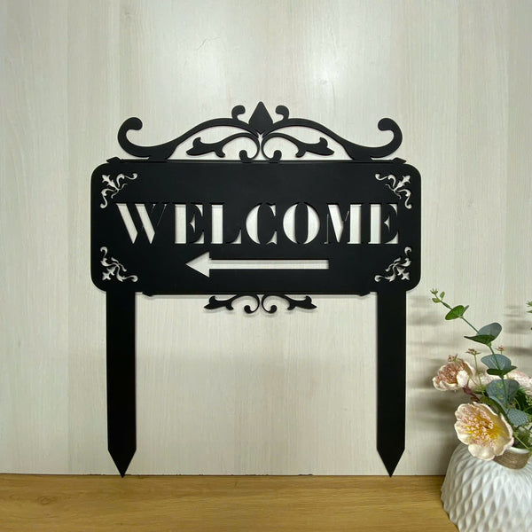 Personalized Outdoor Garden Metal Sign With Stake, Front Door Metal Lawn Sign, Custom Address Metal Yard Sign, Metal Garden Stake Outdoor Decor