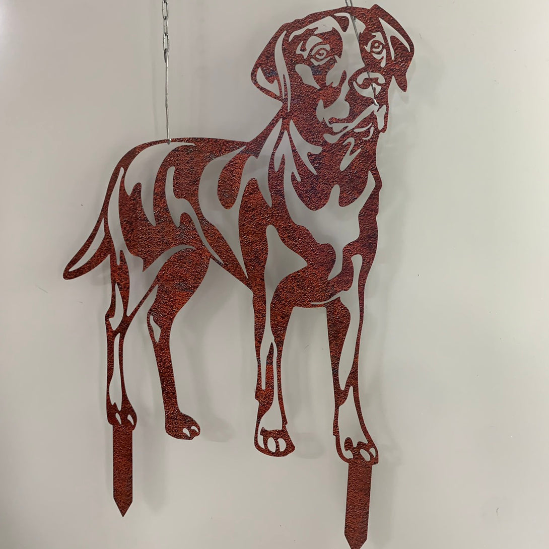 Labrador Retriever Metal Garden Stake, Labrador Retriever Rusty Metal Stake, Rusted Metal Yard Art, Dog Metal Outdoor Decor, Dog Metal Garden Stake