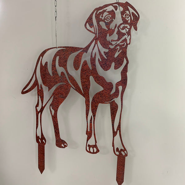 Labrador Retriever Metal Garden Stake, Labrador Retriever Rusty Metal Stake, Rusted Metal Yard Art, Dog Metal Outdoor Decor, Dog Metal Garden Stake