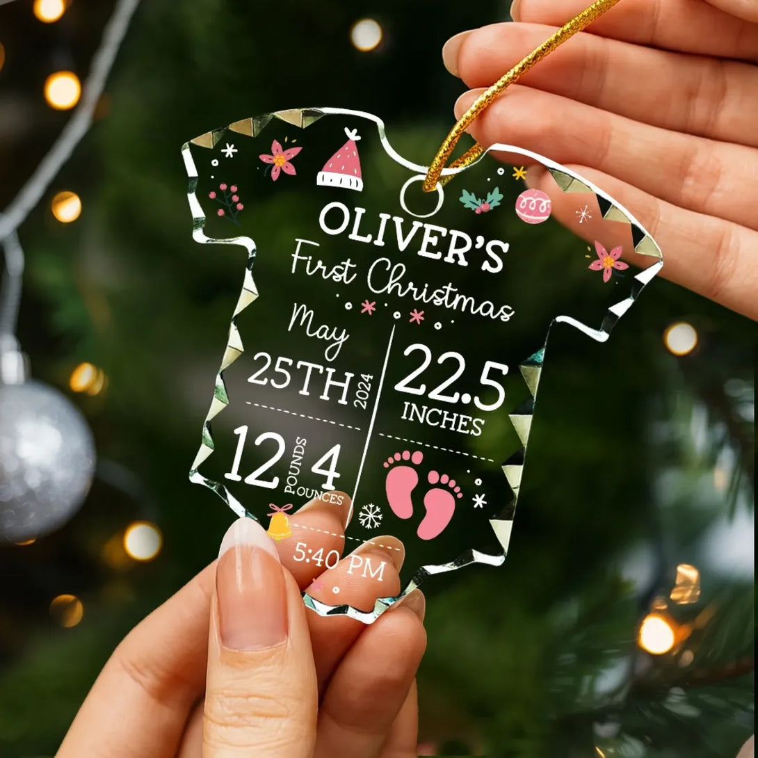 Personalized Onesie Shaped Glass Ornament