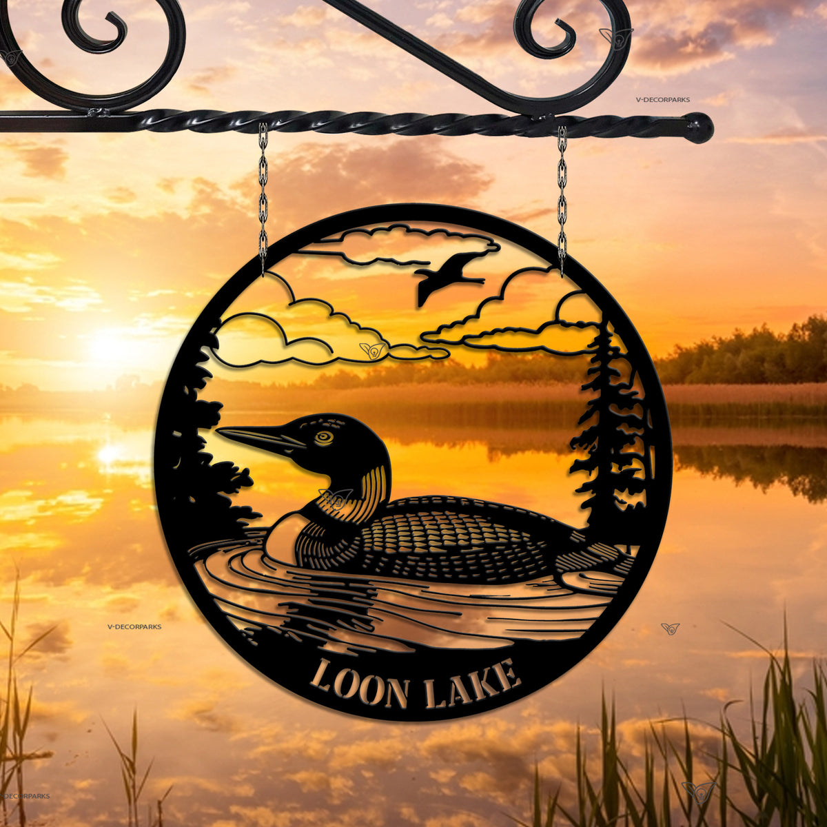 Personalized Loon Duck Cabin Metal Sign Led Lights, Custom Duck Loons ...