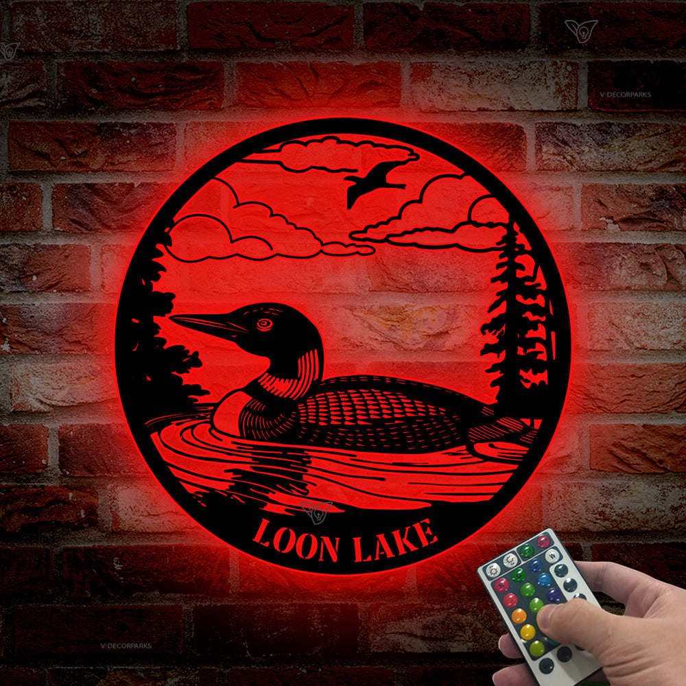 Personalized Loon Duck Cabin Metal Sign Led Lights, Custom Duck Loons ...