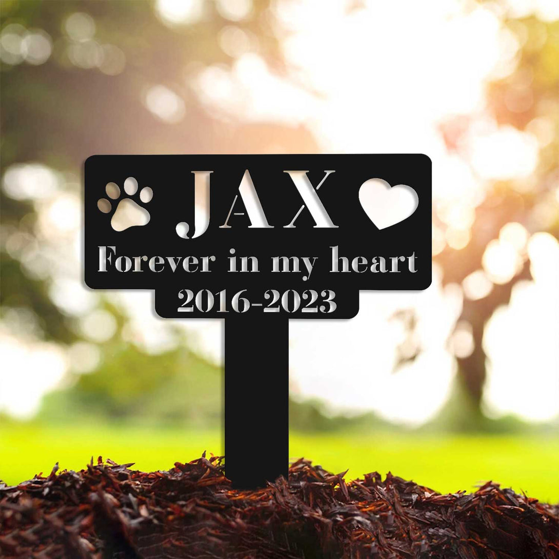 Personalized Dog Memorial Plaque With Stake, Forever In My Heart Dog Remembrance Stake, Pet Metal Grave Marker, Pet Memorial Stake Cemetery Decor