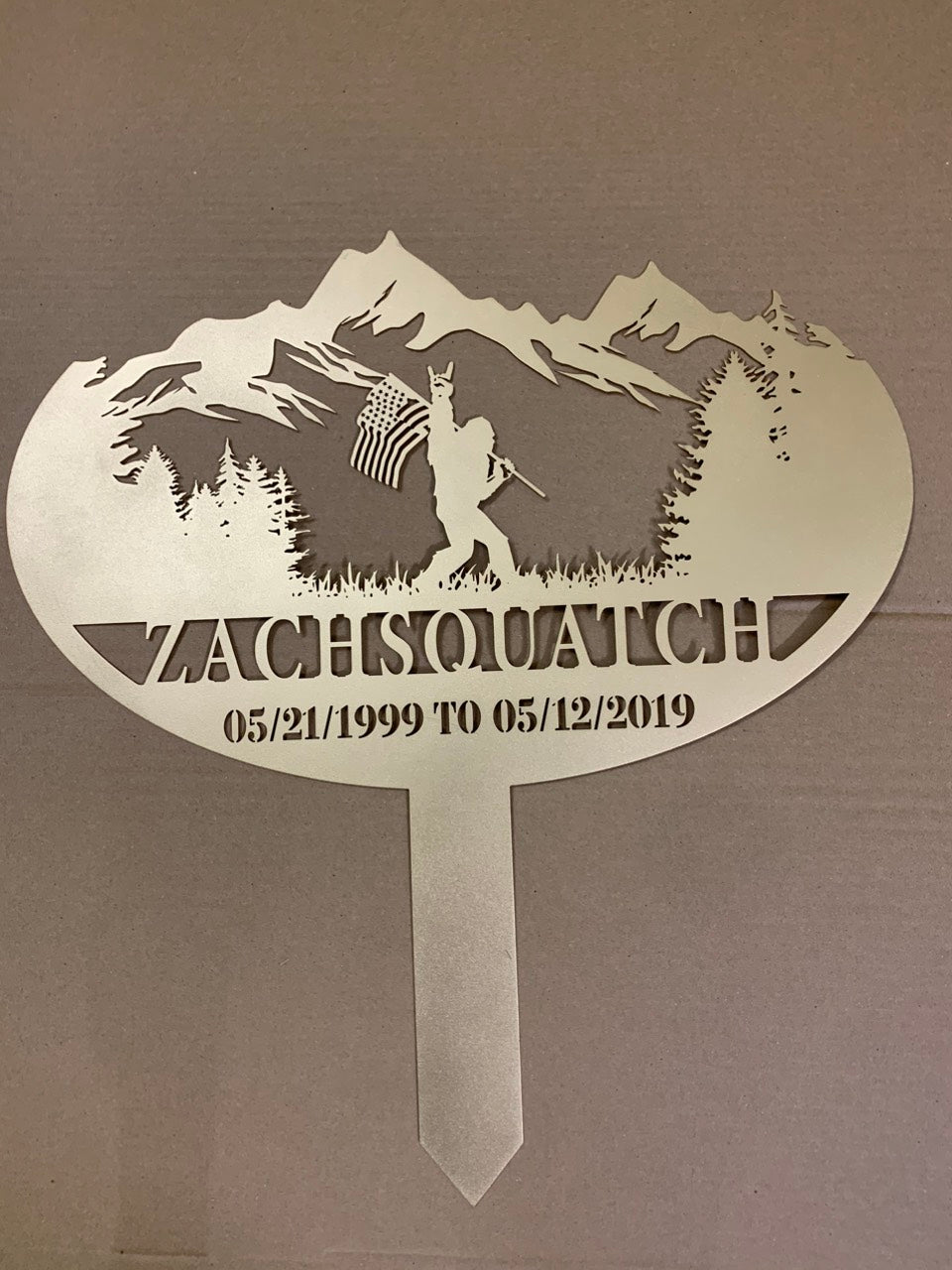 Custom Bigfoot Garden Metal Stake, Bigfoot Say Hi Metal Garden Sign With Stake, Personalized Gardener Name Metal Sign, Metal Garden Yard Sign