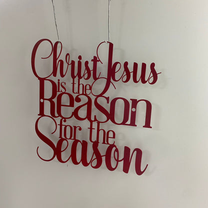 Religious Christmas Words Metal Sign, Christ Jesus Is The Reason For The Season, Christian Religious Laser Cut Metal Sign