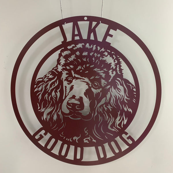 Custom Poodle Dog Metal Wall Art, Personalized Poodle Dog Metal House Sign, Poodle Dog Monogram Metal Sign, Poodle Dog Lover Metal Wall Sign