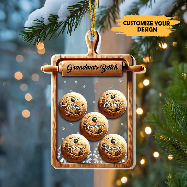 Grandma’s Batch Cookies Shaker Ornament – Personalized Family Christmas Decoration