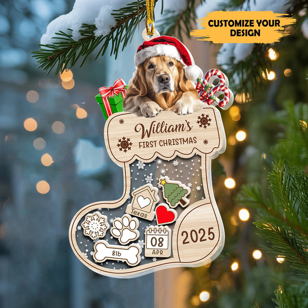 Personalized Dog’s First Christmas Shaker Ornament