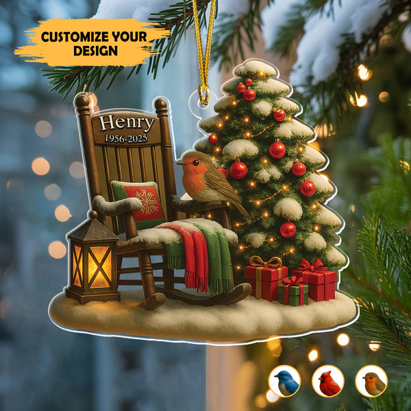 Christmas In Heaven 3D Effect Ornament - Personalized Memorial Custom Ornament, Heartwarming Memorial Sympathy Gift