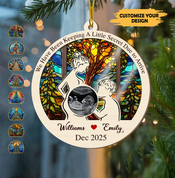 Personalized Baby’s First Christmas Photo Ornament – Custom Suncatcher Gift for New Parents