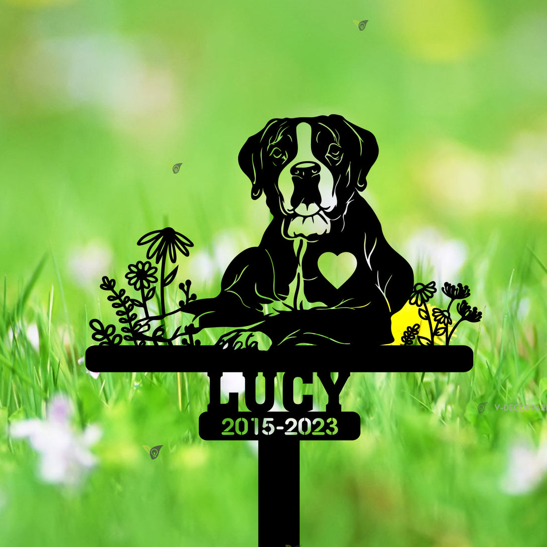 Personalized Boxer Dog Memorial Metal Garden Stake, Boxer Dog Remembrance Sign, Dog Memorial Metal Grave Marker, Pet Loss Sympathy Metal Sign